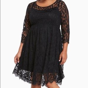 Torrid black lace skater dress. Size 20 NWT new